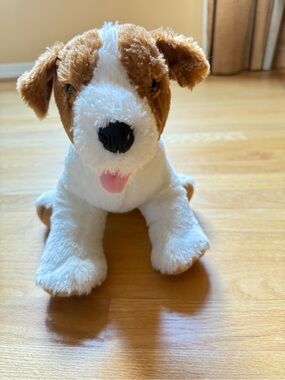 Build A Bear Plush Brown and White Dog Plush Toy 16”